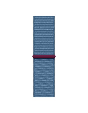 Apple Watch Series 9, 41 мм, корпус из алюминия серебристого цвета, нейлоновый ремешок цвета «ледяной синий»