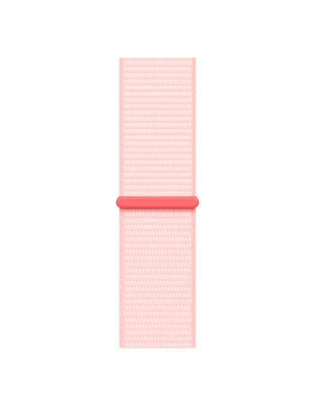 Apple Watch Series 9, 41 мм, корпус из алюминия розового цвета, нейлоновый ремешок нежно-розового цвета