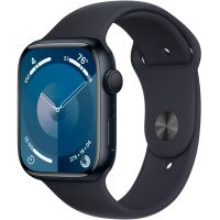 Apple Watch Series 9, 41 мм, корпус из алюминия цвета «тёмная ночь», спортивный ремешок цвета «тёмная ночь», размер S/M