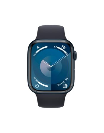 Apple Watch Series 9, 41 мм, корпус из алюминия цвета «тёмная ночь», спортивный ремешок цвета «тёмная ночь», размер M/L
