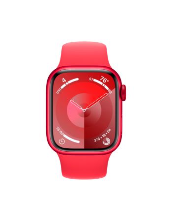 Apple Watch Series 9, 41 мм, корпус из алюминия цвета (PRODUCT)RED, спортивный ремешок цвета (PRODUCT)RED, размер M/L