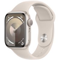 Apple Watch Series 9, 41 мм, корпус из алюминия цвета «сияющая звезда», спортивный ремешок цвета «сияющая звезда», размер M/L