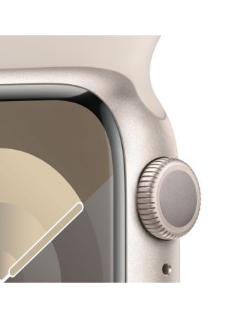 Apple Watch Series 9, 41 мм, корпус из алюминия цвета «сияющая звезда», спортивный ремешок цвета «сияющая звезда», размер M/L