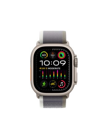 Apple Watch Ultra 2 GPS + Cellular, 49 мм, корпус из титана, ремешок Trail зеленого/серого цвета, размер M/L