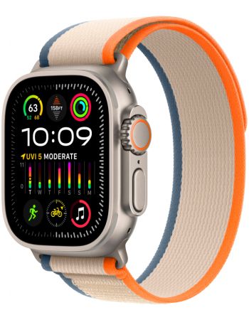 Apple Watch Ultra 2 GPS + Cellular, 49 мм, корпус из титана, ремешок Trail оранжевого/бежевого цвета, размер M/L