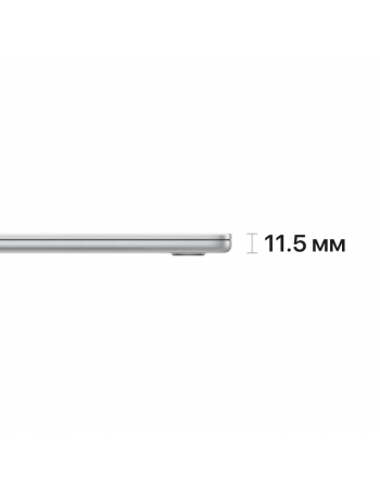 Apple MacBook Air 13" (M3, 8C CPU/8C GPU, 2024), 16 ГБ, 512 ГБ SSD, серебристый