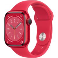 Apple Watch Series 8, 45 мм, корпус из алюминия цвета (PRODUCT)RED, спортивный ремешок цвета (PRODUCT)RED