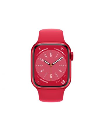 Apple Watch Series 8, 41 мм, корпус из алюминия цвета (PRODUCT)RED, спортивный ремешок цвета (PRODUCT)RED