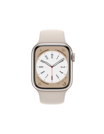 Apple Watch Series 8, 41 мм, корпус из алюминия цвета «сияющая звезда», спортивный ремешок цвета «сияющая звезда»