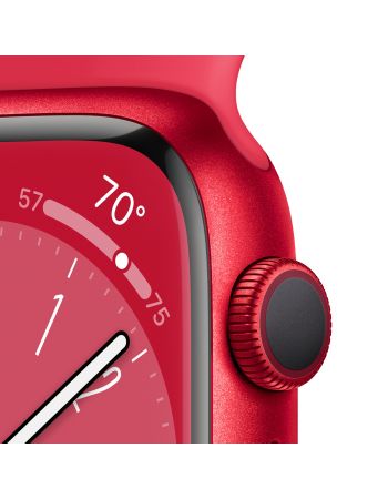 Apple Watch Series 8, 41 мм, корпус из алюминия цвета (PRODUCT)RED, спортивный ремешок цвета (PRODUCT)RED