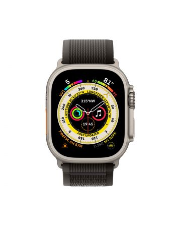 Apple Watch Ultra GPS + Cellular, 49 мм, корпус из титана, ремешок Trail черного/серого цвета