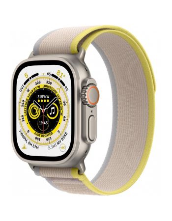 Apple Watch Ultra GPS + Cellular, 49 мм, корпус из титана, ремешок Trail желтого/бежевого цвета