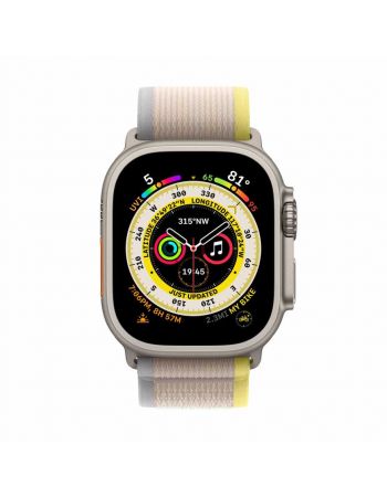 Apple Watch Ultra GPS + Cellular, 49 мм, корпус из титана, ремешок Trail желтого/бежевого цвета
