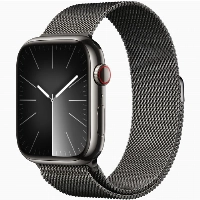 Apple Watch Series 9, 45 мм, стальные графитового цвета, миланский сетчатый браслет