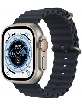 Apple Watch Ultra GPS + Cellular, 49 мм, корпус из титана, ремешок Ocean цвета «тёмная ночь»